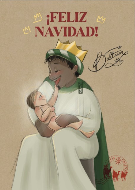 Personalised Christmas card by Sara BG: King Balthazar