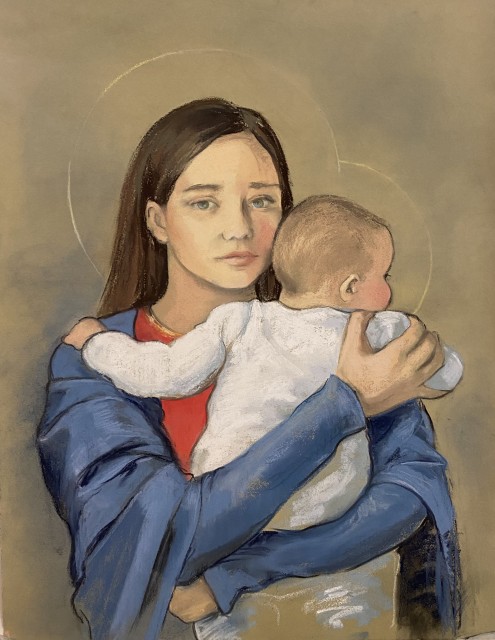Personalised Christmas card – Clara Borges, Mary and the Child