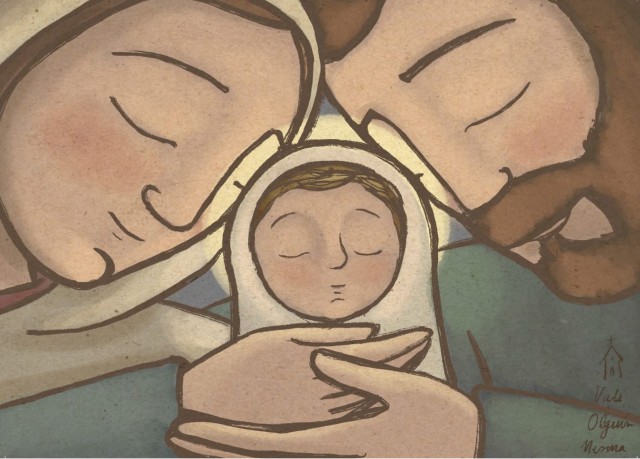 Personalised Christmas card – Vali Olguín, Holy Family
